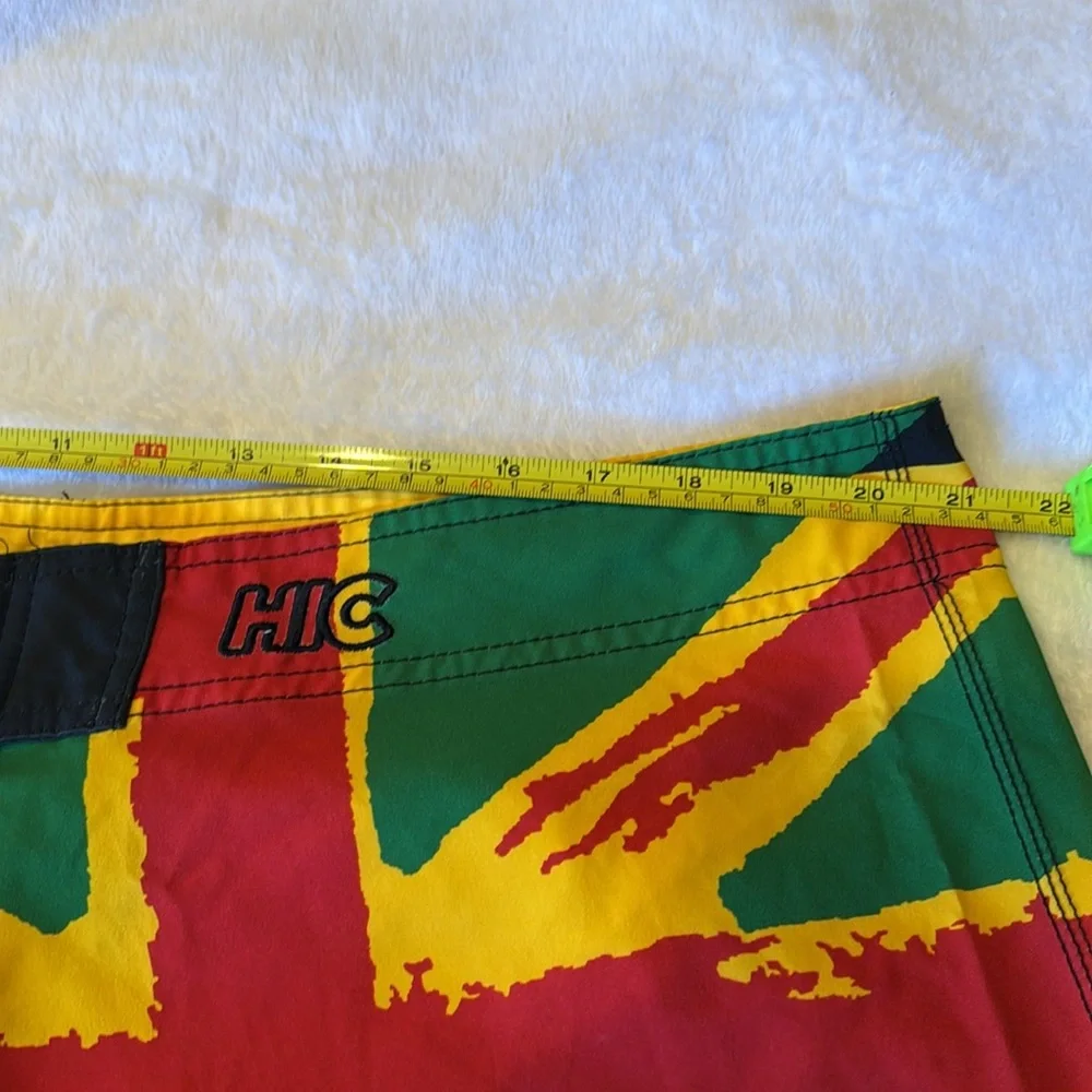 Red and Black Asymmetrical Board Shorts Swim - Picture 9 of 11